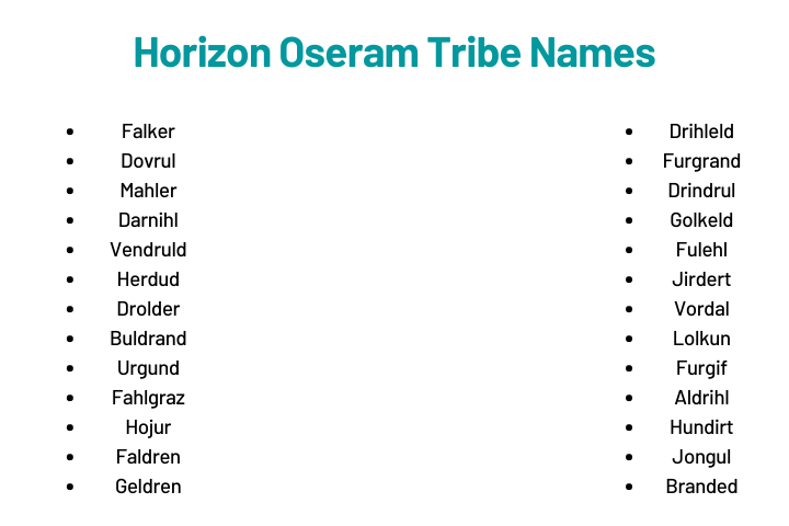 Horizon Oseram Tribe Names