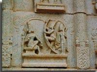 Lord Rama breaking Shiva's bow in Hazare Rama Temple