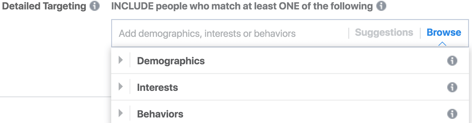 Detailed targeting based on demographics, interests and beheviors.