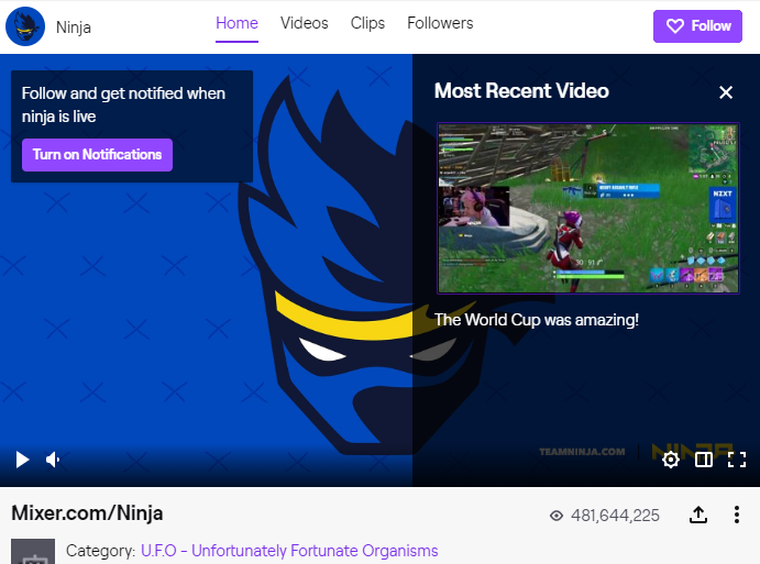 Ninja is the most followed Twitch streamer