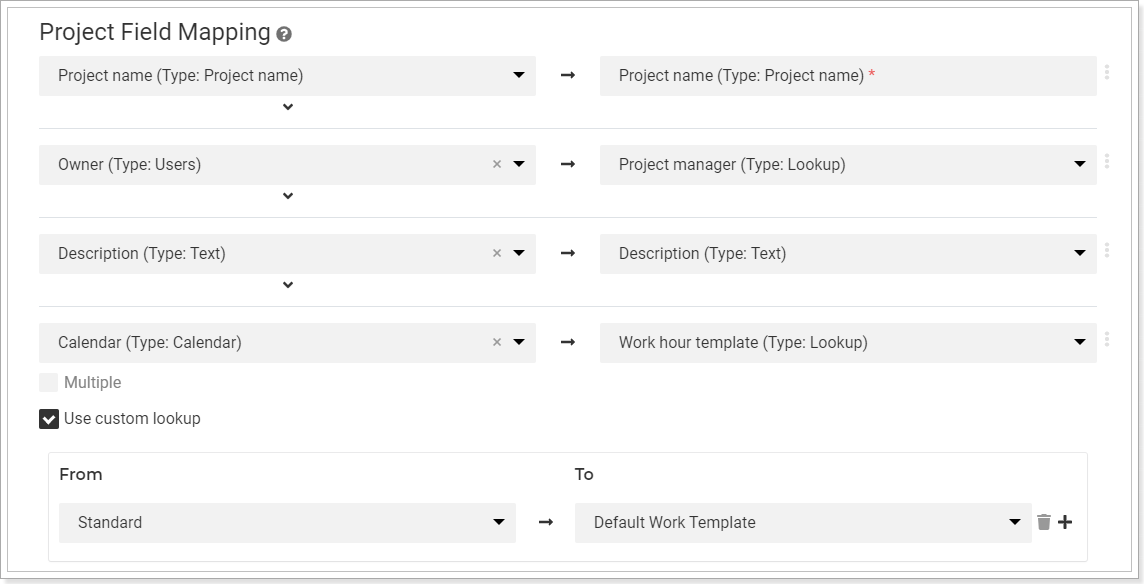 Data mapping during data migration from MS Project Online and Project for the web