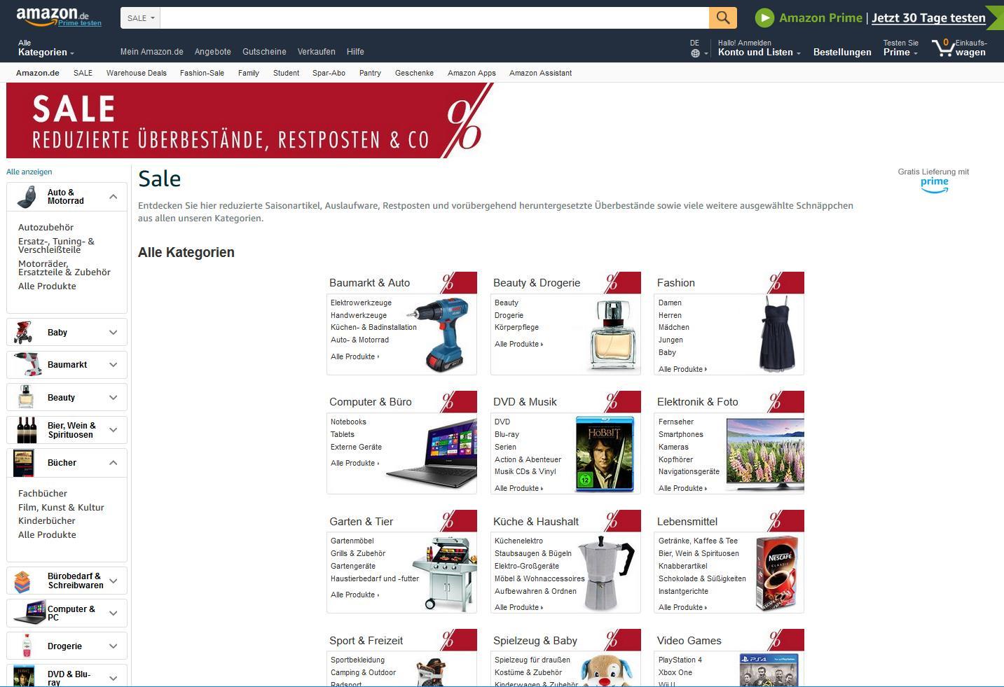 Amazon Abverkauf Sale