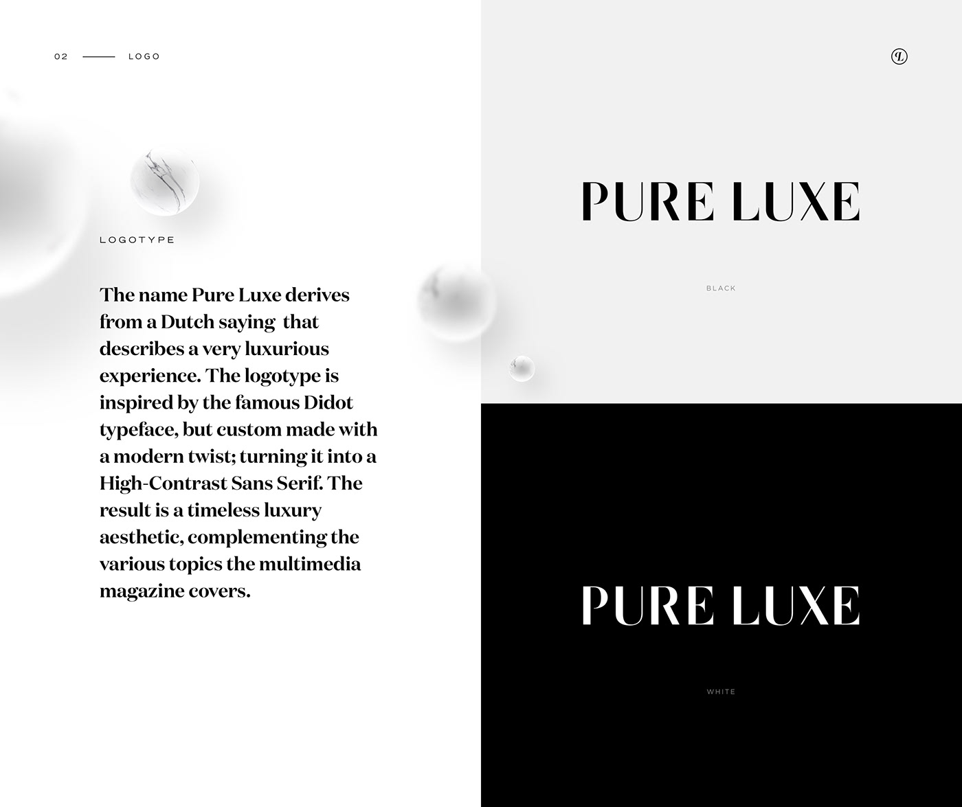 Branding and Visual Identity for Pure Luxe Magazine