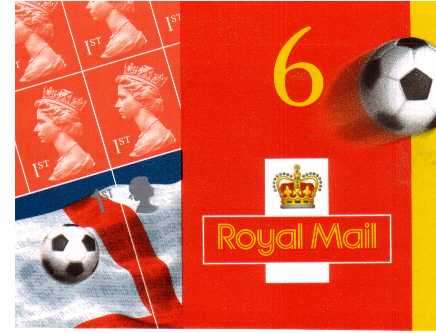 British Stamps Self Adhesive Booklets Item: view larger image for SG PM6 (2002) - World Cup Football<br/>containing pane SG2293a