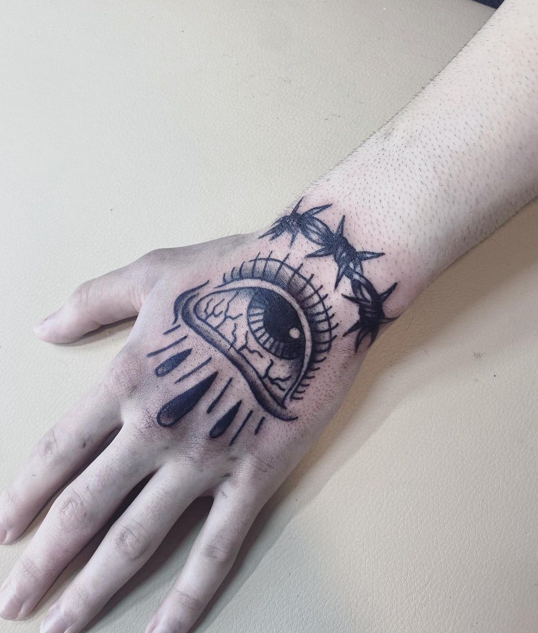 Eye With Barbed Wire Tattoo