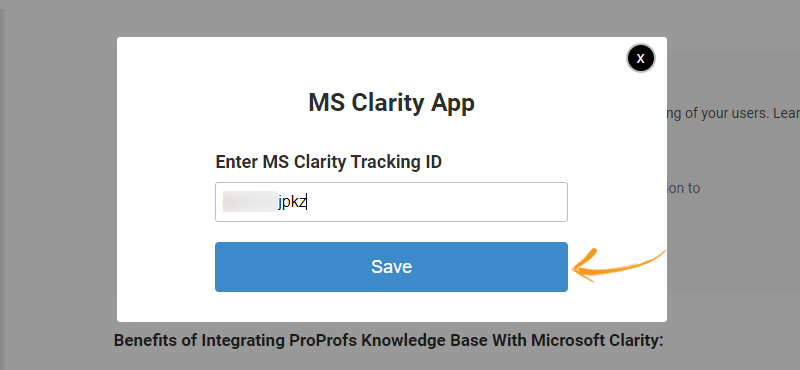 Save the MS Clarity tracking code
