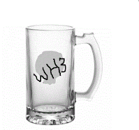 (Like this 16 ounce beer mug, only nicer - with the WH3 logo)