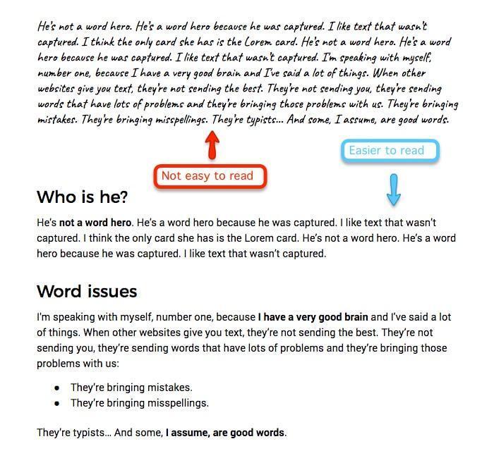 writting for the web bad and good example