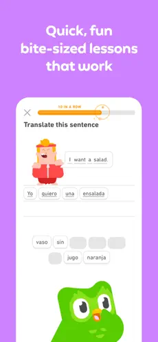 Image from Duolingo, one of the best Spanish apps for kids. 