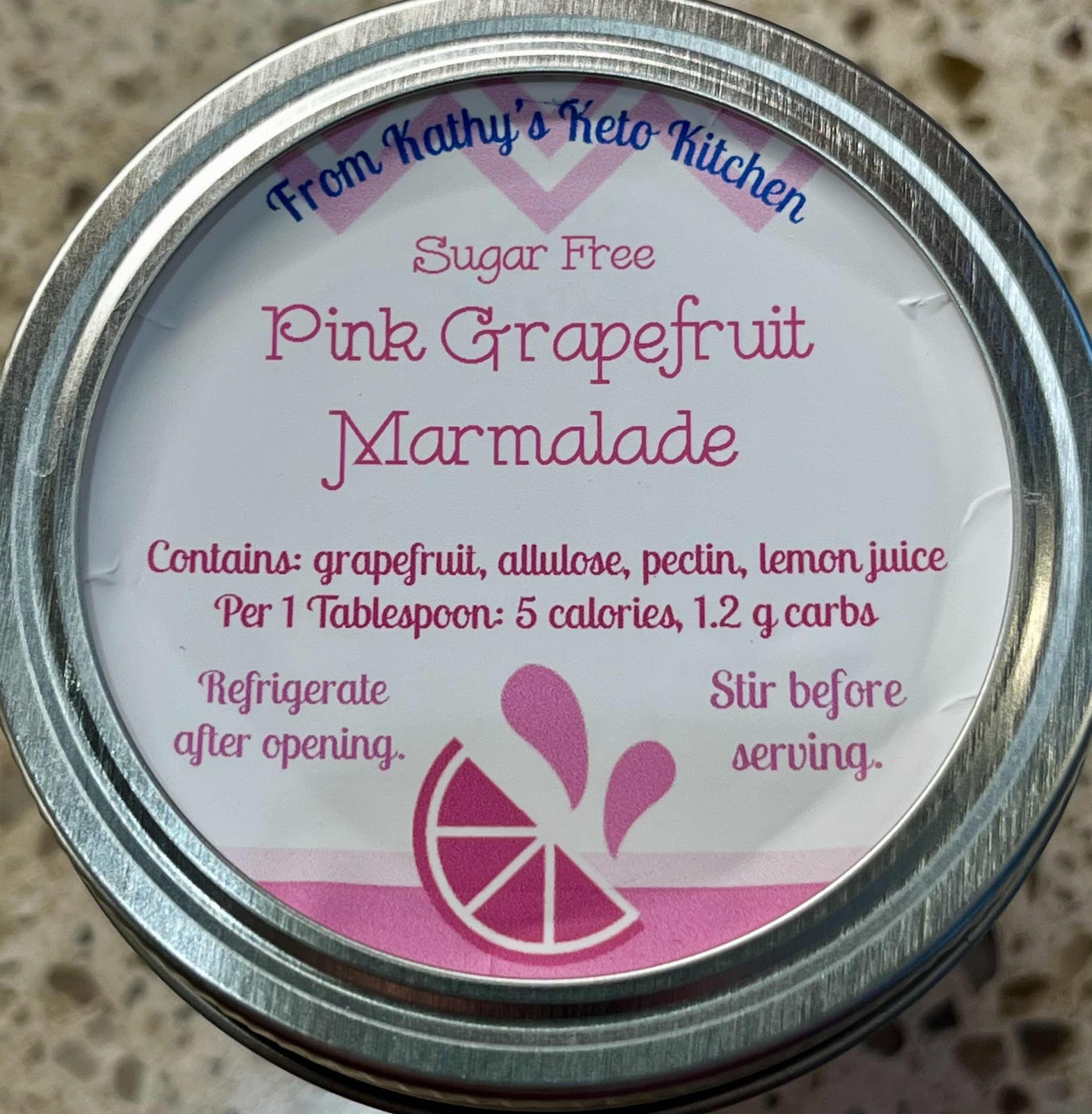 Pink Grapefruit Marmalade Label