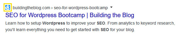favicon in search snippet