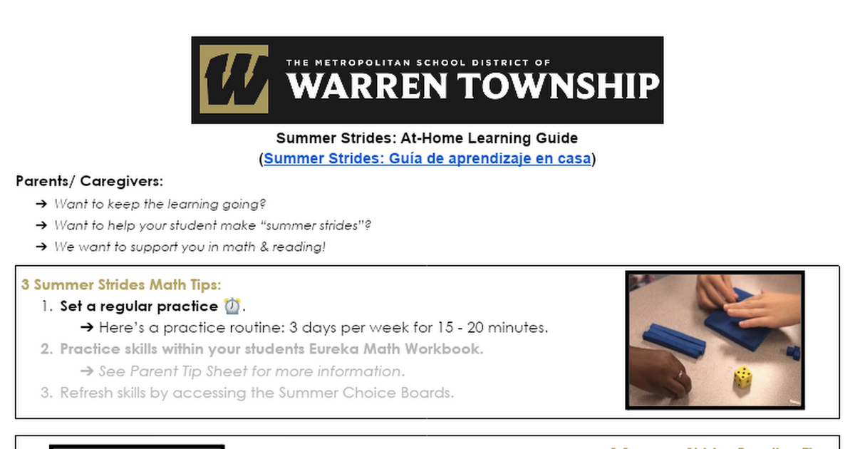 2021 K-4 At-Home Summer Learning