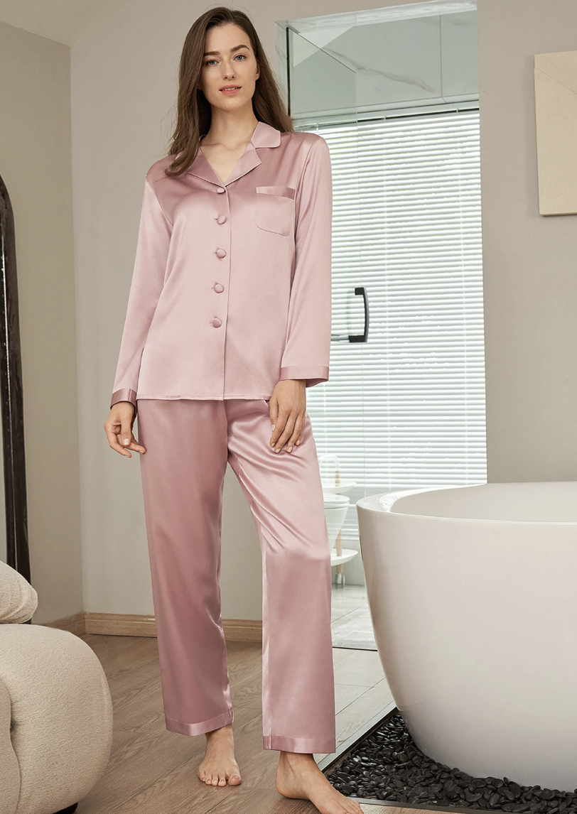 22 Momme Full Length Silk Women Pajamas Set from Lilysilk