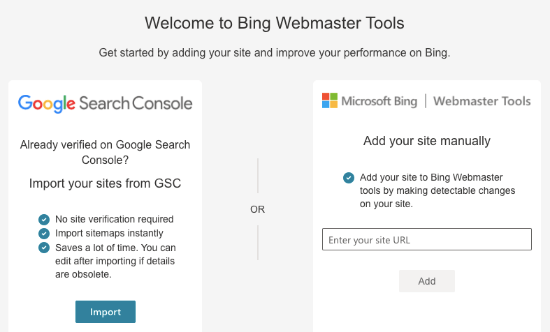 Criar conta no Bing Webmaster Tools