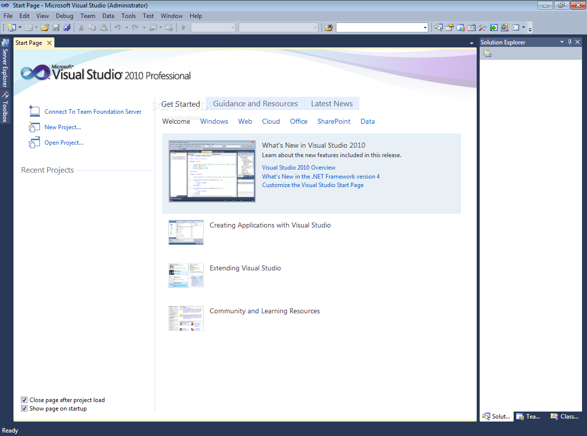 برنامج Microsoft Visual Studio 2010 Professional المجاني