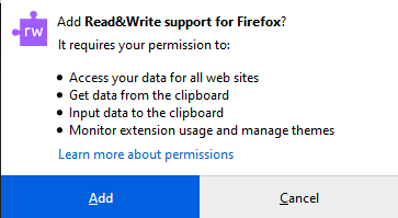 Add Read&Write support for Firefox