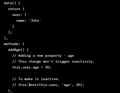 Caveats to reactivity in the data object