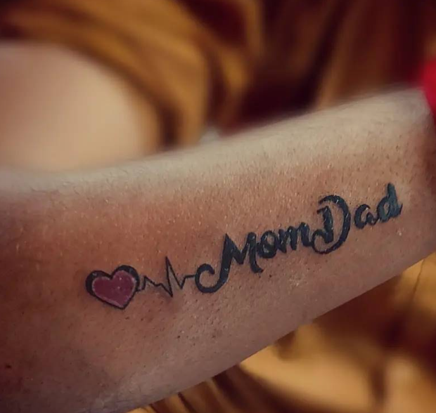 heartbeat mom dad tattoo