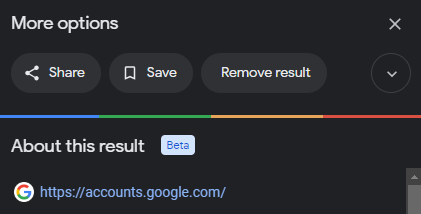 Remove result option on Google Search