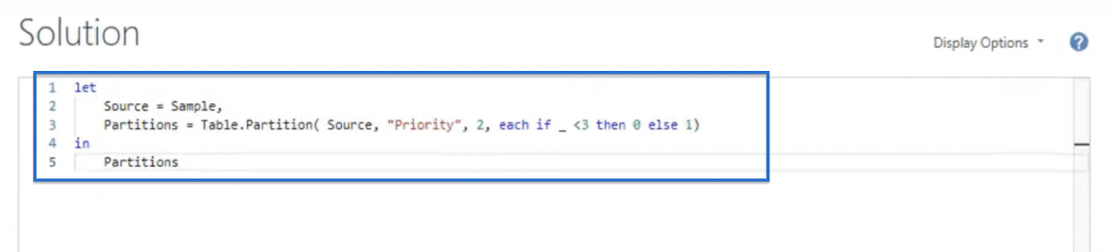 Power BI Function: Table.Partition