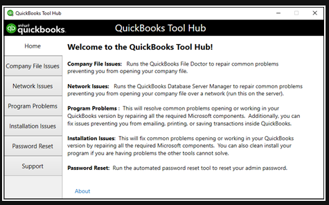 Use QuickBooks Tool Hub to fix QuickBooks Error 9000 