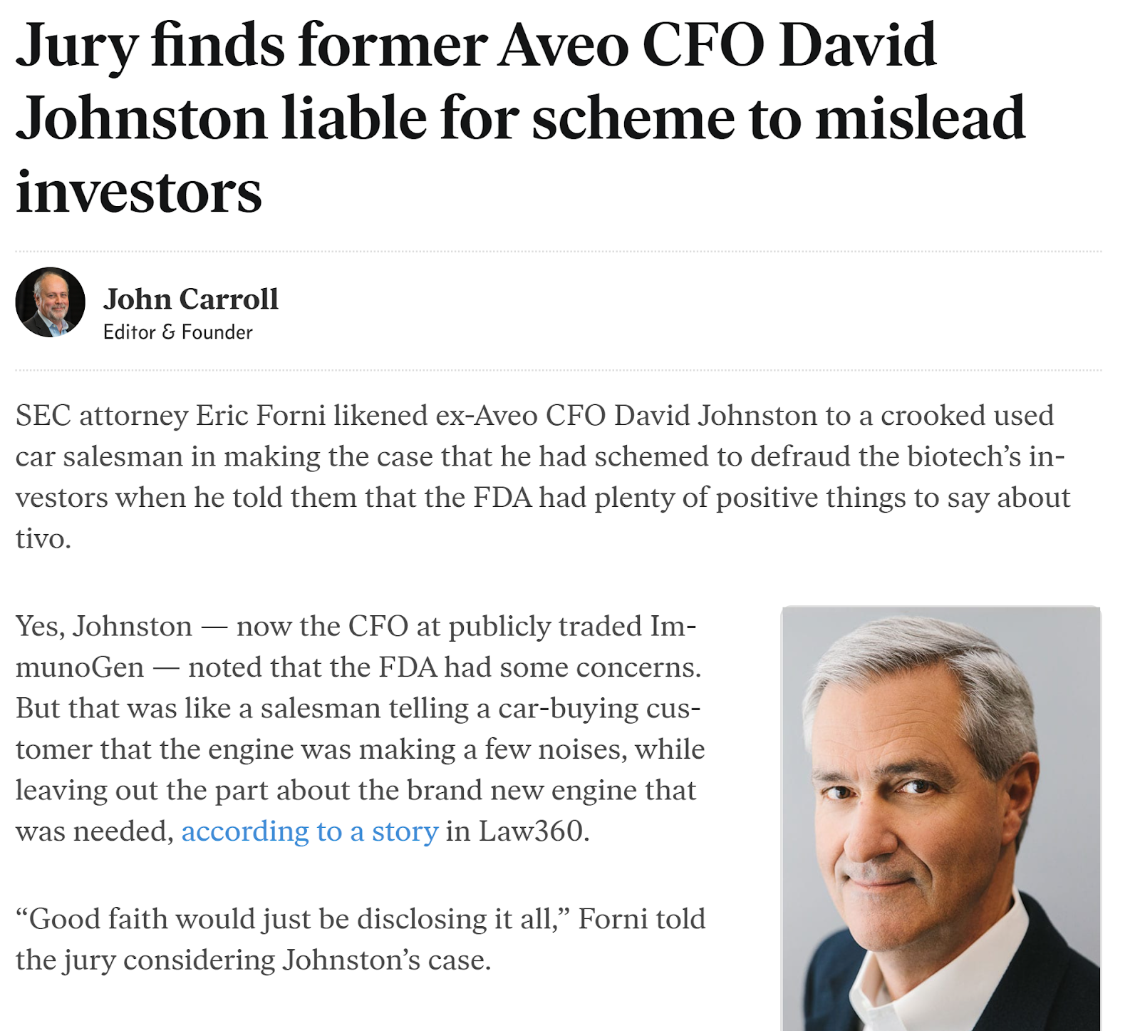 david johnston cfo