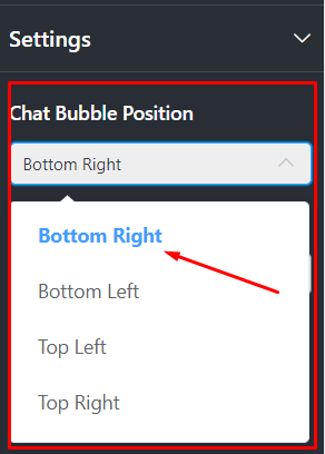 Chat bubble position