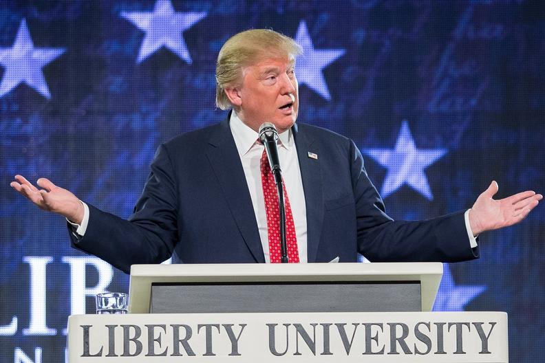 Image result for donald trump liberty university commencement photos