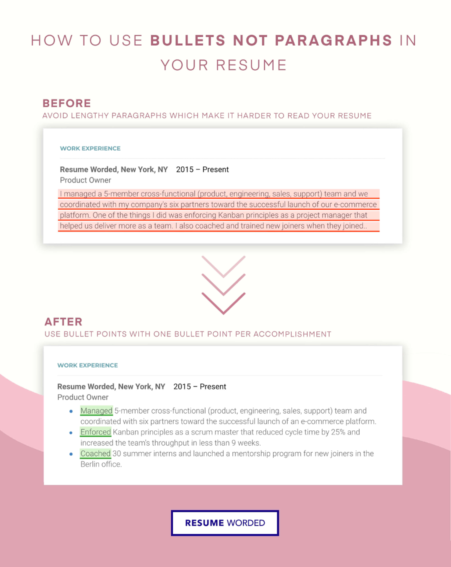 How to use bullets not paragraphs in your resume