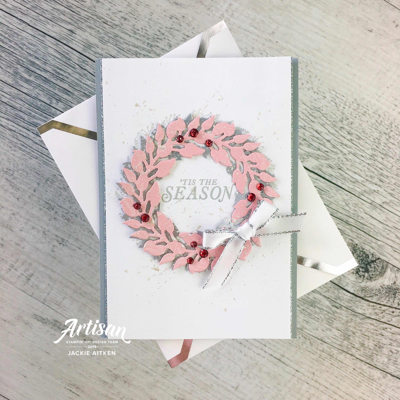 Stampin' Up, Jaxx Crafty Creations, Tidings All Around, Wreath Cards, Christmas Cards, 2019 Holiday Catalogue, Be Inspired Blog Hop, Shimmer Paint,