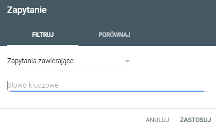 Dobór słó kluczowych w Google Search Console