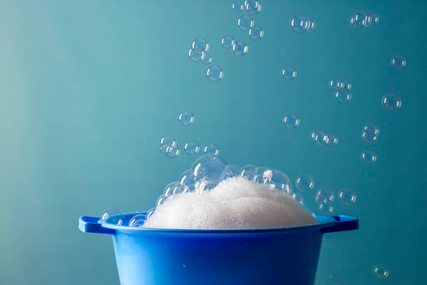 a bowl of soapy water 