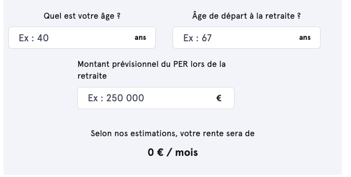 Simulateur rente PER : calculez votre rente viagère