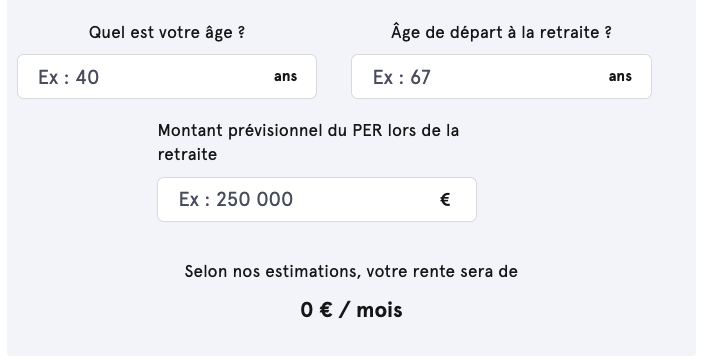 Simulateur rente PER : calculez votre rente viagère !