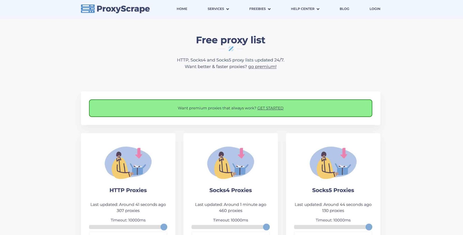 Free proxy list on proxyScrape.