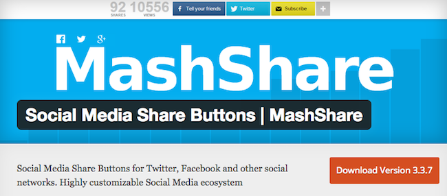 Mashshare social media share plugin for wordpress