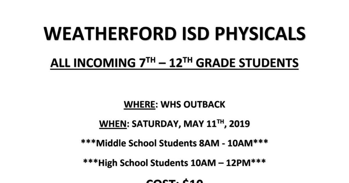 Weatherford ISD Physicals - Saturday, May 11, 2019.pdf