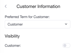 customer information visibility toggle