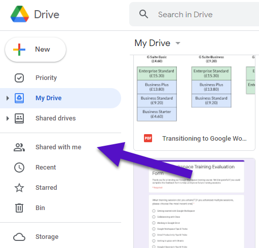 Google Drive Instructions