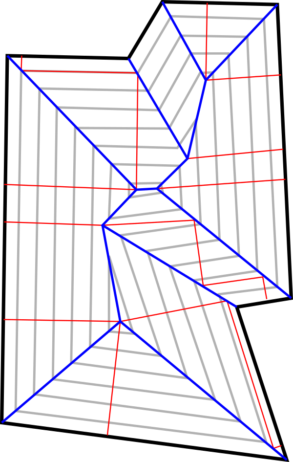 The same diagram as above, but with red perpendiculars drawn as described