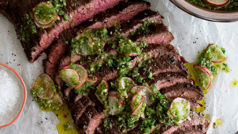 Recipe for Grilled Flank Steak with Chimichurri