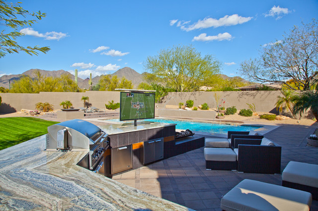outdoor countertop or edge beside the jacuzzi