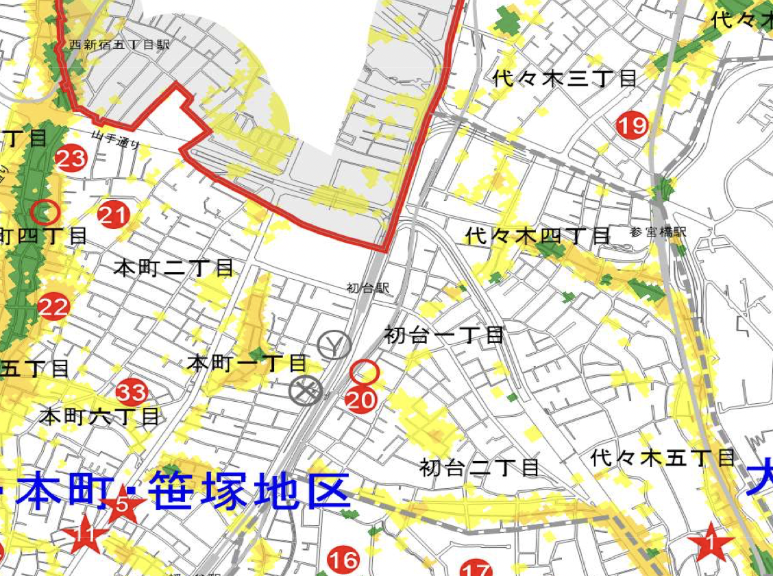 渋谷区洪水ハザードマップ (浸水予想区域図) より引用