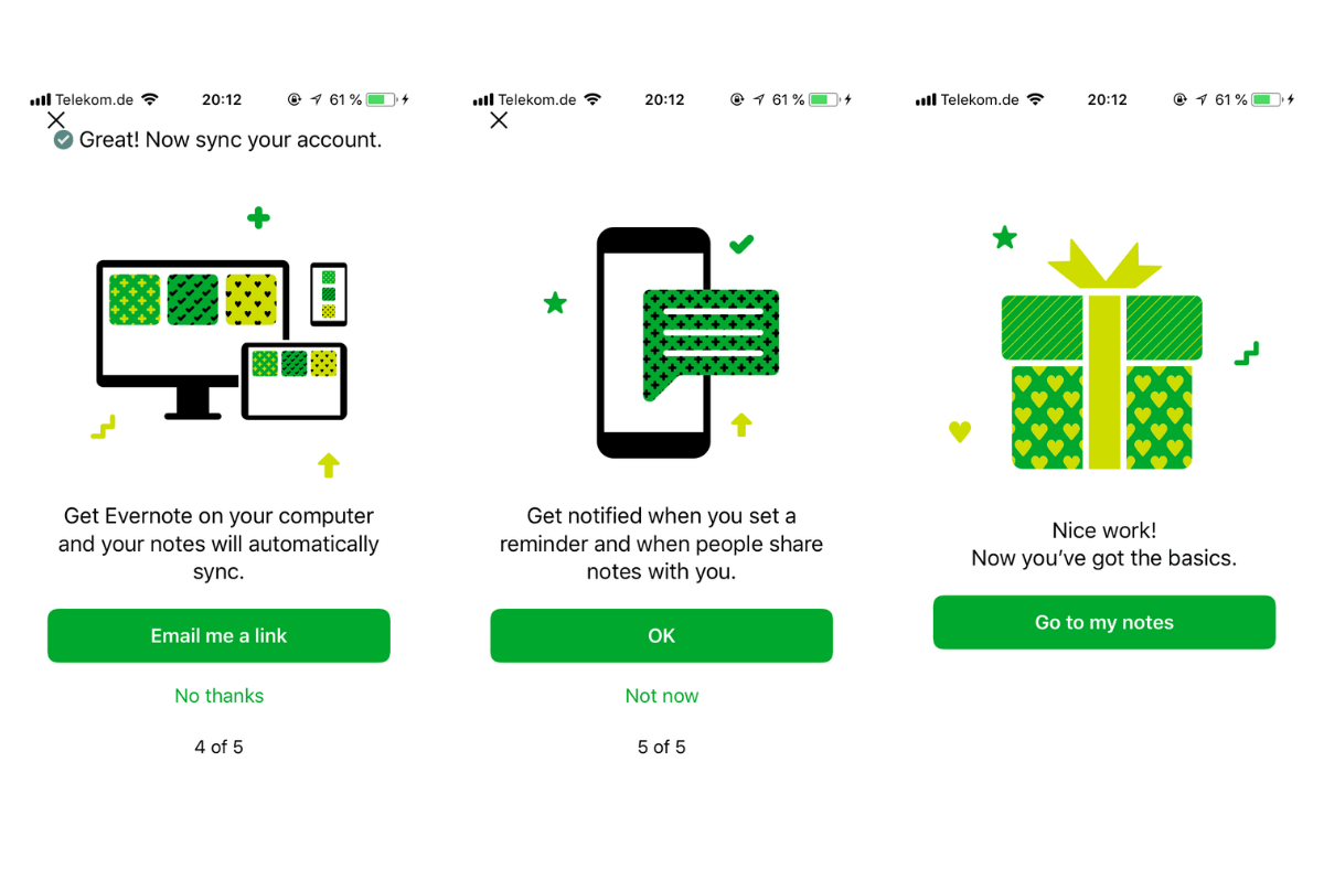 Evernote App Onboarding