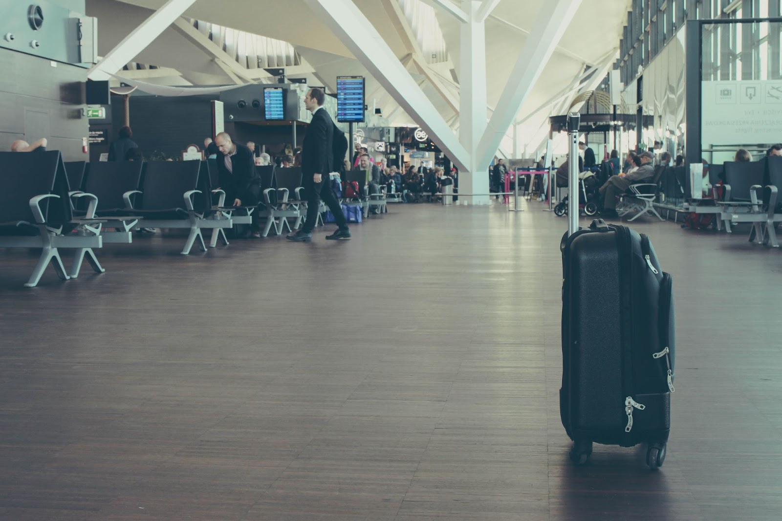 Abandoned suitcase at the airport