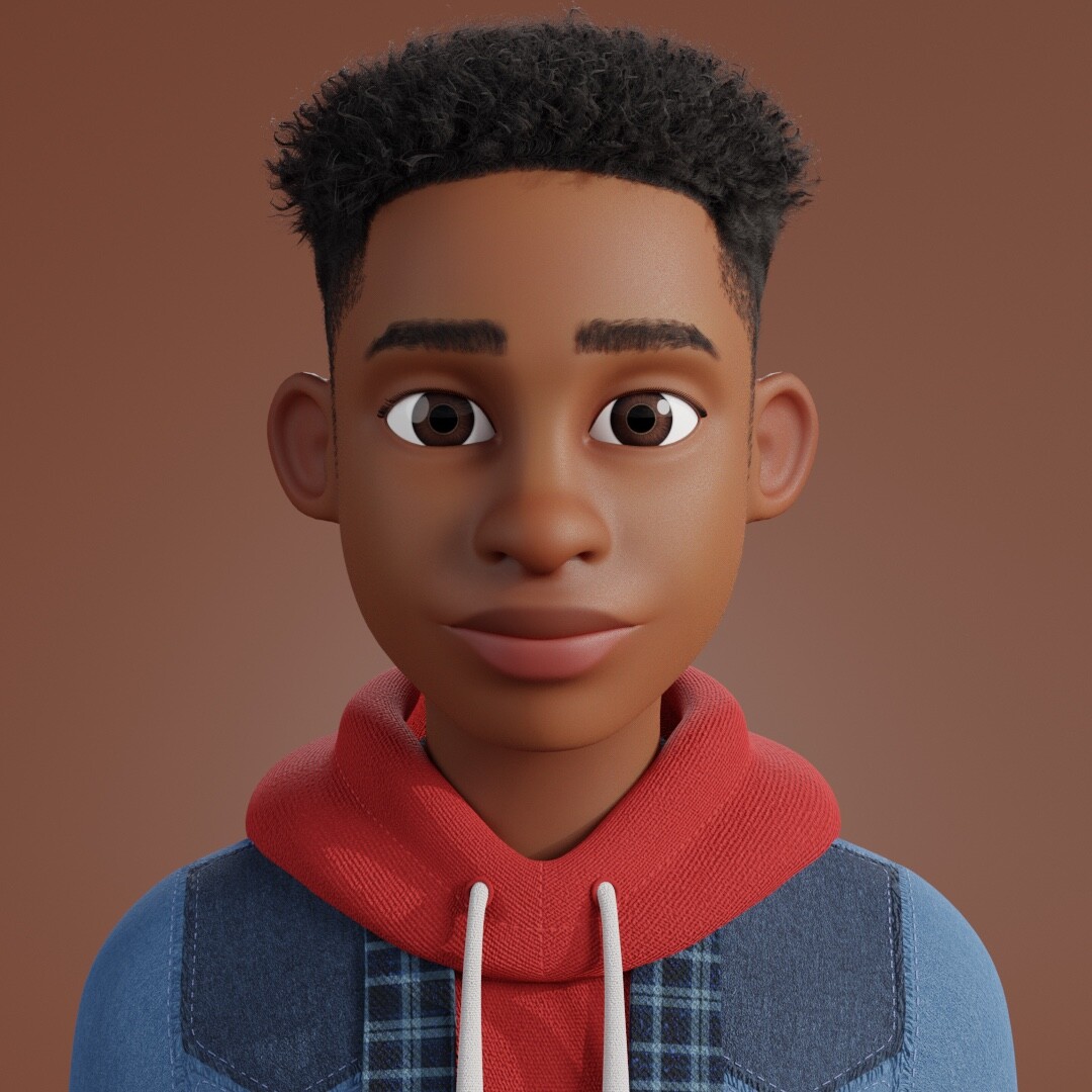 A stylized 3D character created by Dwayne Jones.