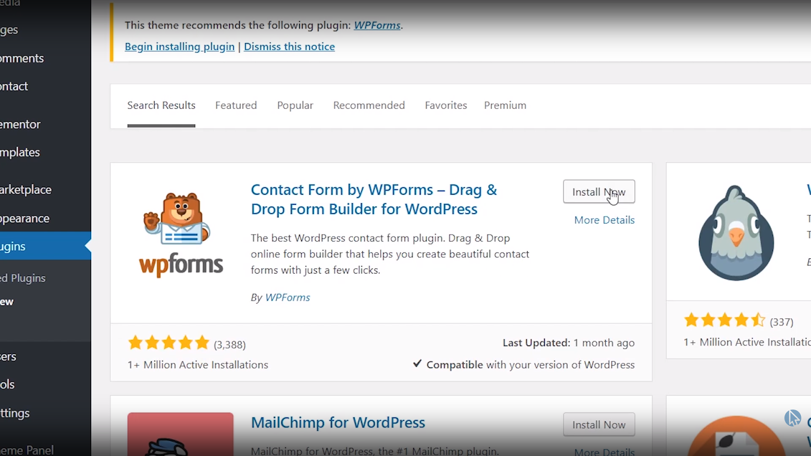 create wordpress contact form free