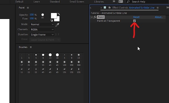 Remove footage from layer and keep paint effect by going to window -> effect controls panel -> pigment on transparent