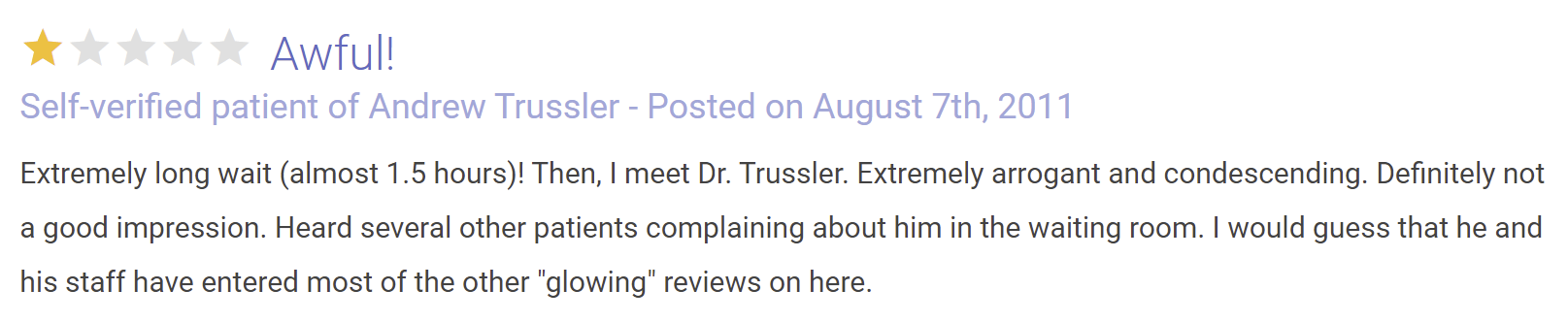 Andrew P. Trussler, MD review