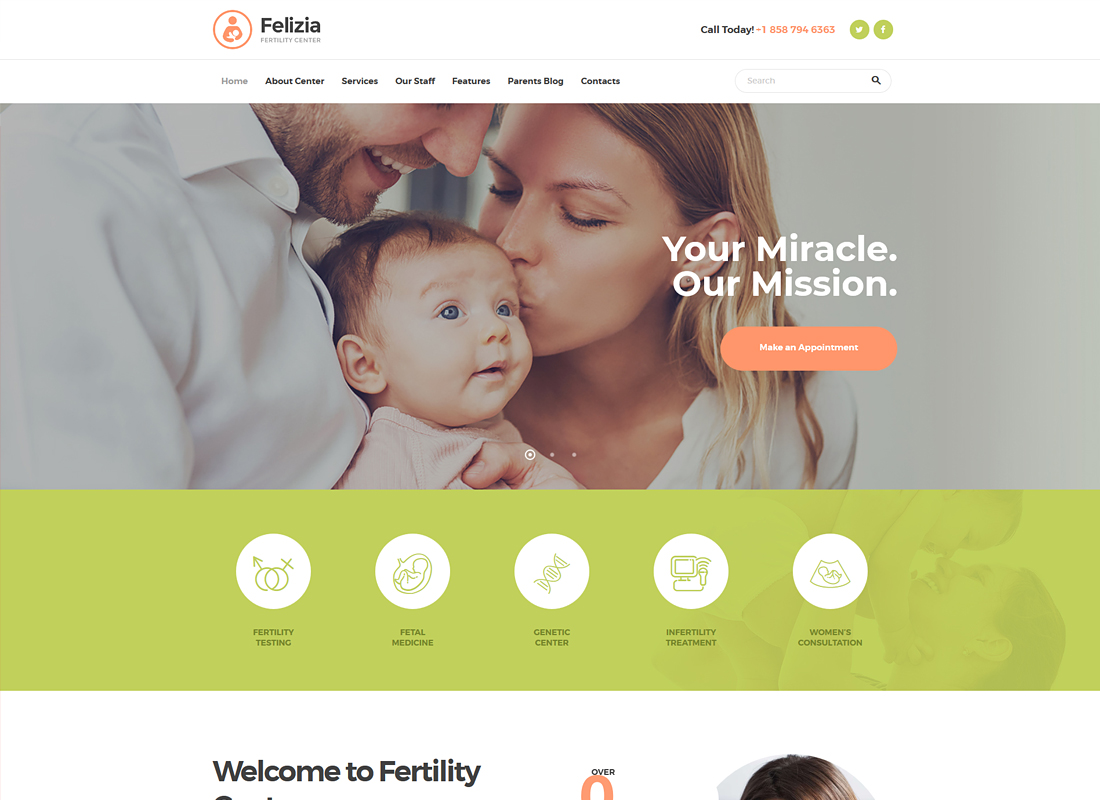 Felizia |  Centro de fertilidad y tema médico de WordPress